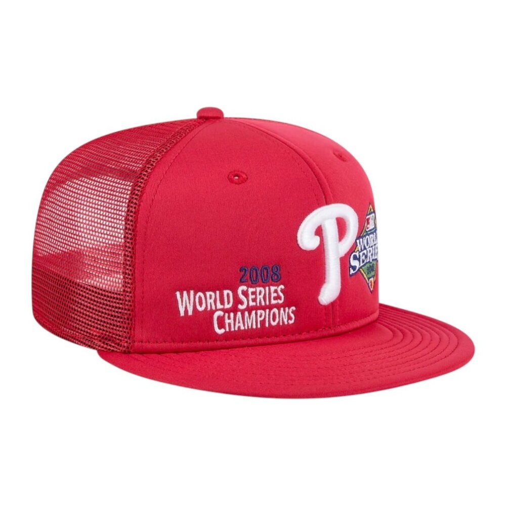New Era Philadelphia Phillies Championship Pack 9FIFTY Trucker Snapback Hat Cap - Picture 4 of 8